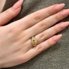 14 K rosette ring with citrine and zircon, 2320.
