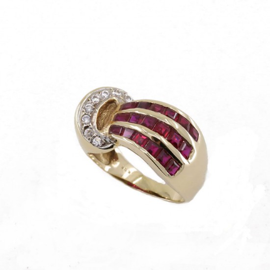 Δαχτυλίδι 14 Κ με zircon και spinel, 1308.