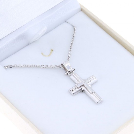 Cross 14 K in white gold, 1218.