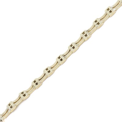 14 K yellow gold polished grooved design hand chain, 2294.