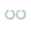 Κρίκοι από την excite fashion jewellery, με γαλάζιο σμάλτο, από ανοξείδωτο (δεν μαυρίζει) επιχρυσωμένο ατσάλι, E-YH1073A-BLUE-G-85, 2865.