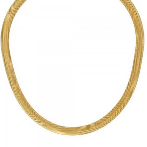 Excite Fashion Jewellery gold plated stainless steel snake chain necklace, N-YH881A-G-75.