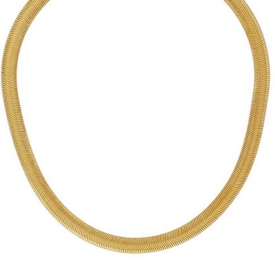Excite Fashion Jewellery gold plated stainless steel snake chain necklace, N-YH881A-G-75.