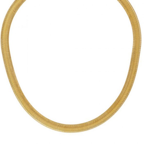 Excite Fashion Jewellery gold plated stainless steel snake chain necklace, N-YH881A-G-75.
