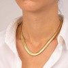 Excite Fashion Jewellery gold plated stainless steel snake chain necklace, N-YH881A-G-75.