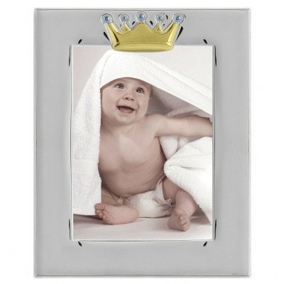 Silver children's crown frame, Prince Silvero, MA/275D-C.