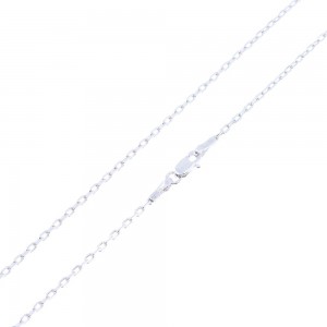 Αλυσίδα 9 Κ al'oro, λευκή, γκρέκα 60 cm, 1744.