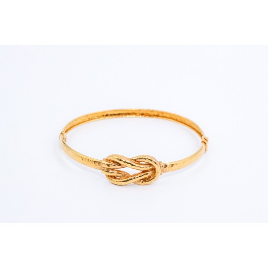 Bracelet in 14 K yellow gold, handmade, hammered, 1259.