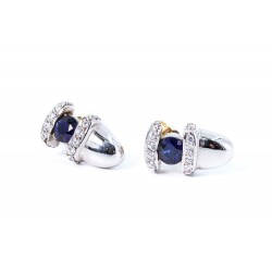 Earrings in 14 K gold with sapphire and zircon, 1225.