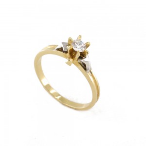 Δαχτυλίδι μονόπετρο 18 Κ κίτρινος χρυσός με zircon, 1330.