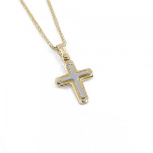 Cross in 14 K yellow and white gold. 1339.