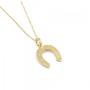 Horseshoe pendant in 14 K yellow matte gold, 1397.