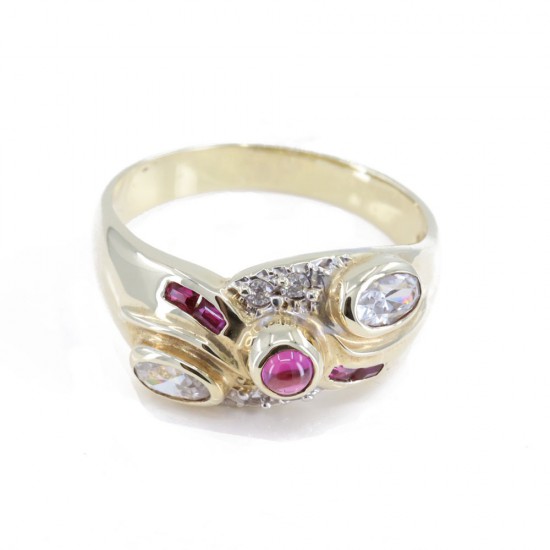 Δαχτυλίδι 14 Κ με zircon και spinel, 1433.