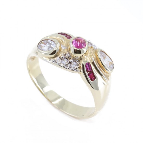 Δαχτυλίδι 14 Κ με zircon και spinel, 1433.