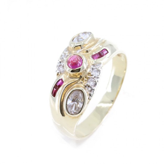 Δαχτυλίδι 14 Κ με zircon και spinel, 1433.