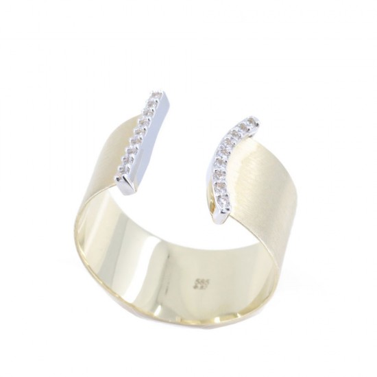 Δαχτυλίδι 14 Κ ματ με zircon.
