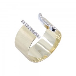 Ring in 14 K matte gold with zircon, 1444.