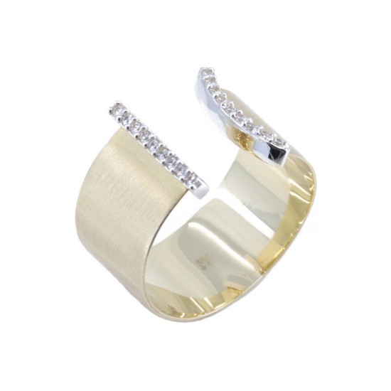 Δαχτυλίδι 14 Κ ματ με zircon.