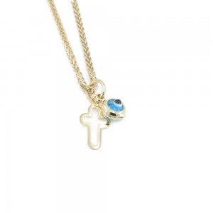 Eye and cross pendant in 14 K gold, 1458.