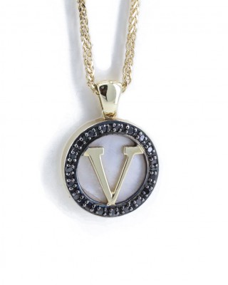 Μενταγιόν mother of pearl και zircon 14 Κ, 1459.