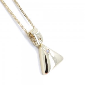 Triangle pendant in 14 K yellow gold with zircon, 1467.
