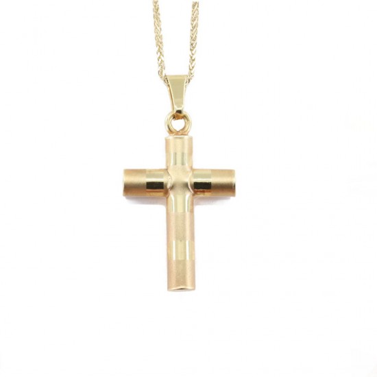 Cross in 14 K yellow matte-luster gold, 1475.