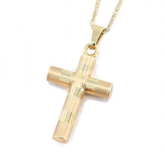 Cross in 14 K yellow matte-luster gold, 1475.