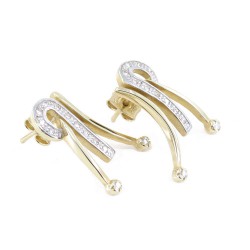 Earrings in 14 K gold with zircon, 1510.