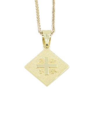 Constantine's coin pendant in 14 K yellow gold rhombus, 1553.