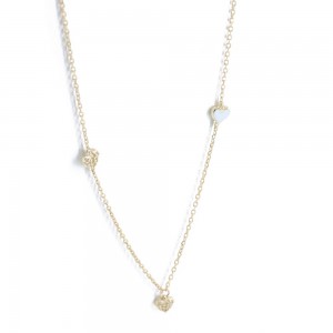 Necklace in 14 K yellow gold hearts, 1564.