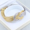 Bracelet in wide knot design, silver, two color, 1572.