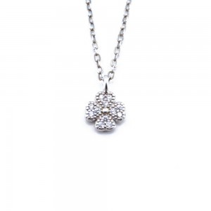 Silver necklace clover with zircons, 1665.