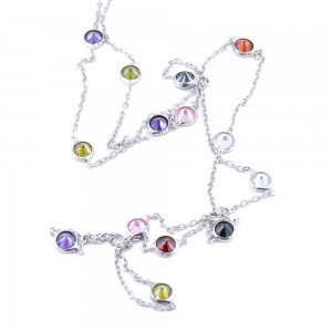 Silver necklace with zircons, 1600.