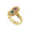 Byzantine design 18 K gold ring with emerald and ruby, 1668.