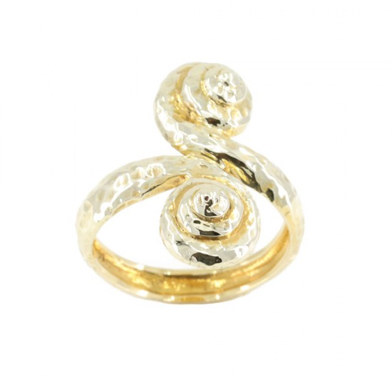 Hammered ring in 14 K gold spiral shaped, 1673.