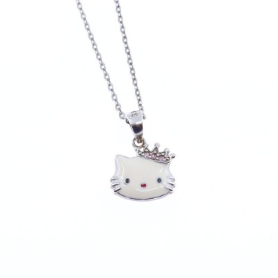 Silver medallion kitty with enamel, 1694.