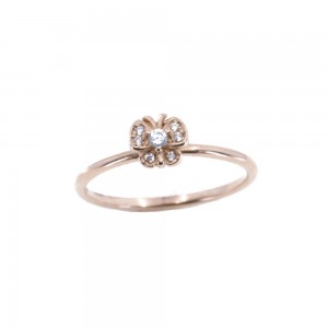 Silver ring small butterfly with zircons, 1758.