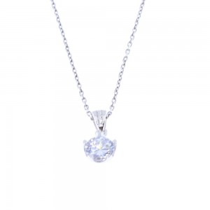Silver one stone zircon pendant, 1777.