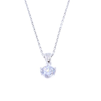 Silver one stone zircon pendant, 1777.