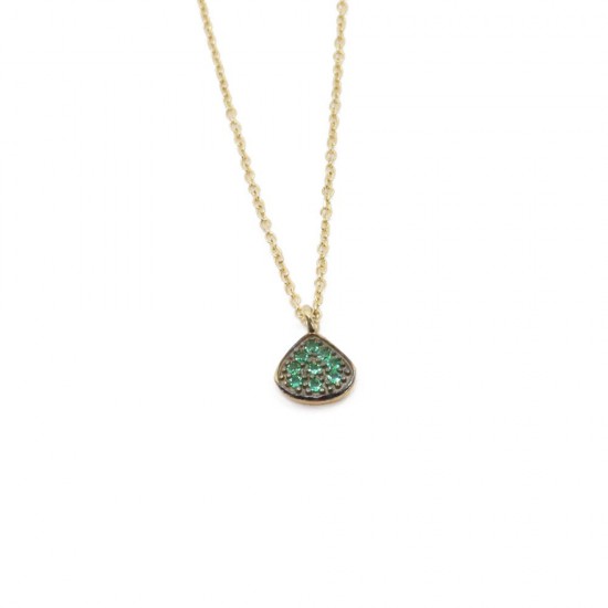 Κολιέ 14 Κ σχέδιο αχλάδι με πράσινα zircon, 1847.