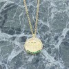 Zodiac necklace excite, Scorpio, silver goldplated with zircons,1837.