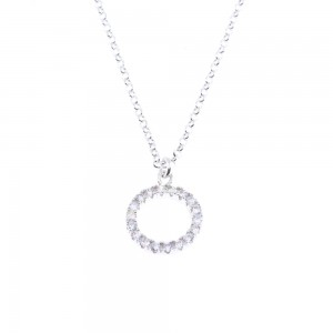 Κολιέ κύκλος ασημένιο με zircon, 1850.