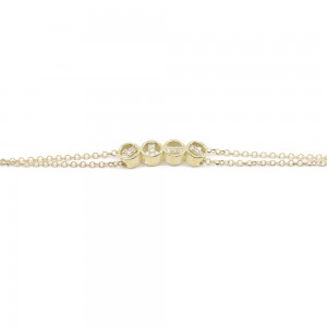 Βραχιόλι 14 Κ κύκλοι με zircon, 1875.