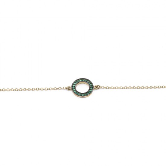 Βραχιόλι 9 Κ κύκλος με πράσινα zircon, 1881.