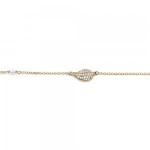 Βραχιόλι 9 Κ λαχούρι με zircon, 1882.