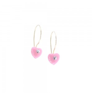 Kid's earrings 9 K with enamel, heart, 1883.
