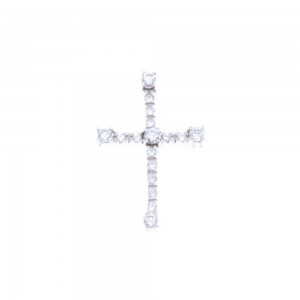 Cross in 14 K white gold with zircons, 1892.