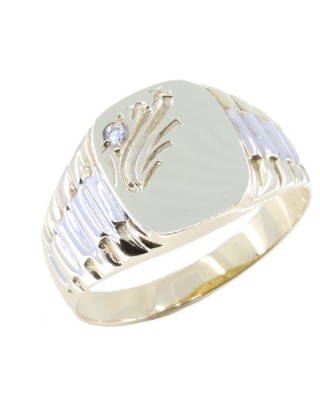 Men's ring in 14 K gold with pattern, 1916.