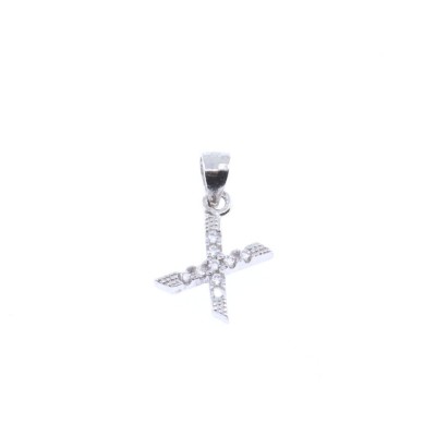 Monogram pendant Χ silver with zircons, 1927.