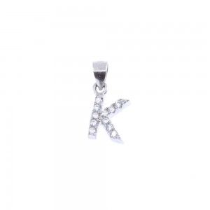 Monogram pendant Κ silver with zircons, 1930.